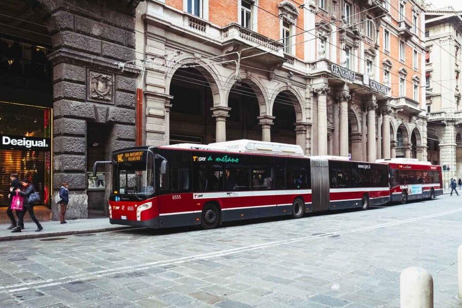 Bologna public transport bus stop